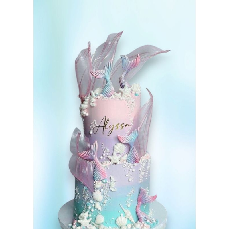 

mermaid cake 2 tier full cake