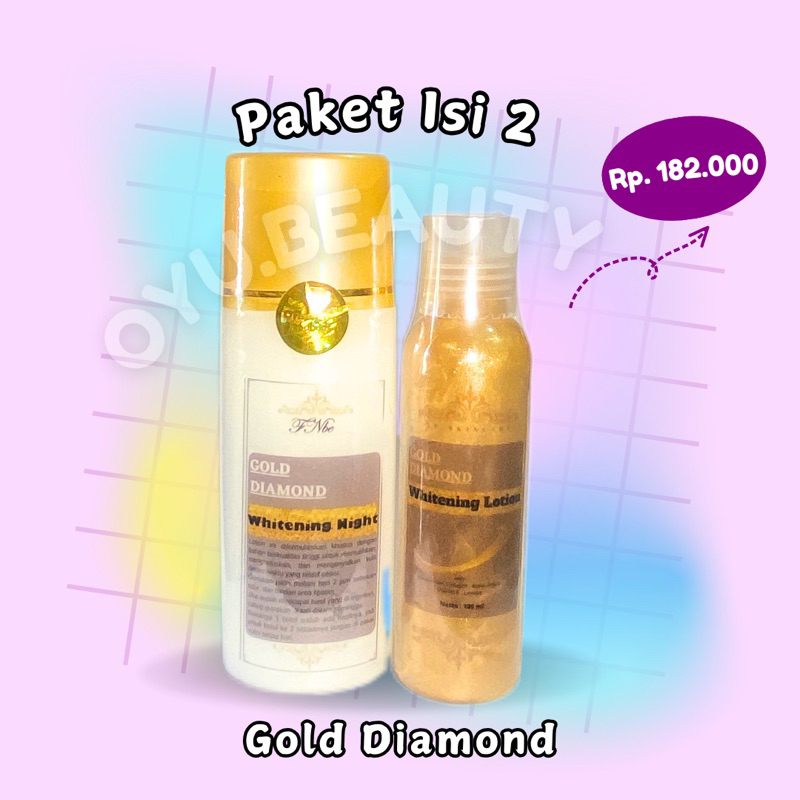 [FNBE] Paket Gold Diamond Pemutih Badan Body Whitening (hb siang gold + hb malam gold)