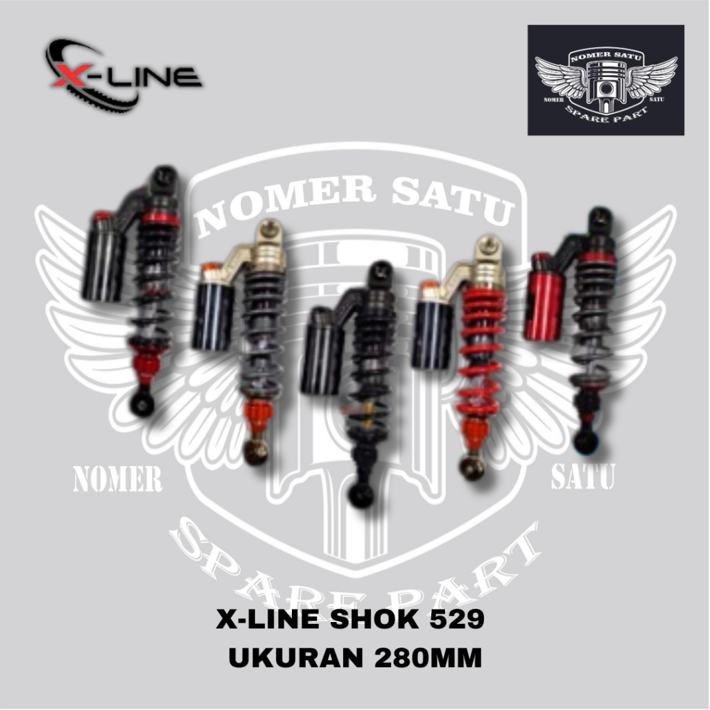 X-LINE SHOK SHOCK SHOCKBREAKER BELAKANG TYPE 529 MOTOR BEBEK UKURAN 280MM VEGA JUPITER Z ORIGINAL