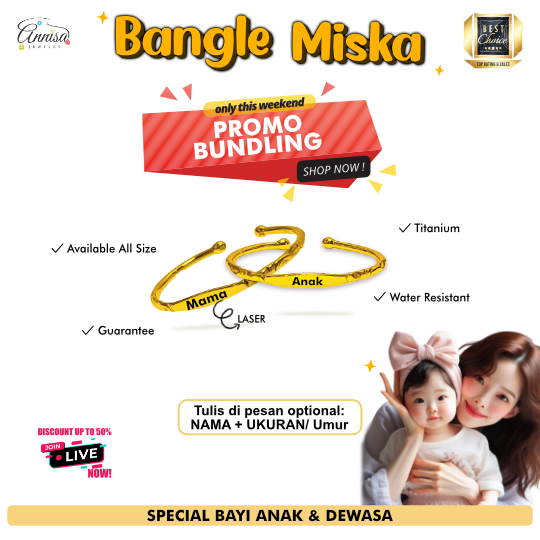 Gelang Nama Bangle Miska Couple Mama & Anak
