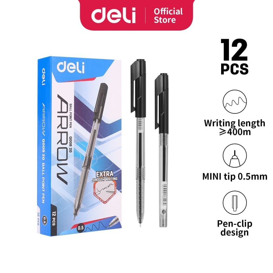 

Pulpen Deli Arrow Tinta Hitam EQ00820 0.5mm