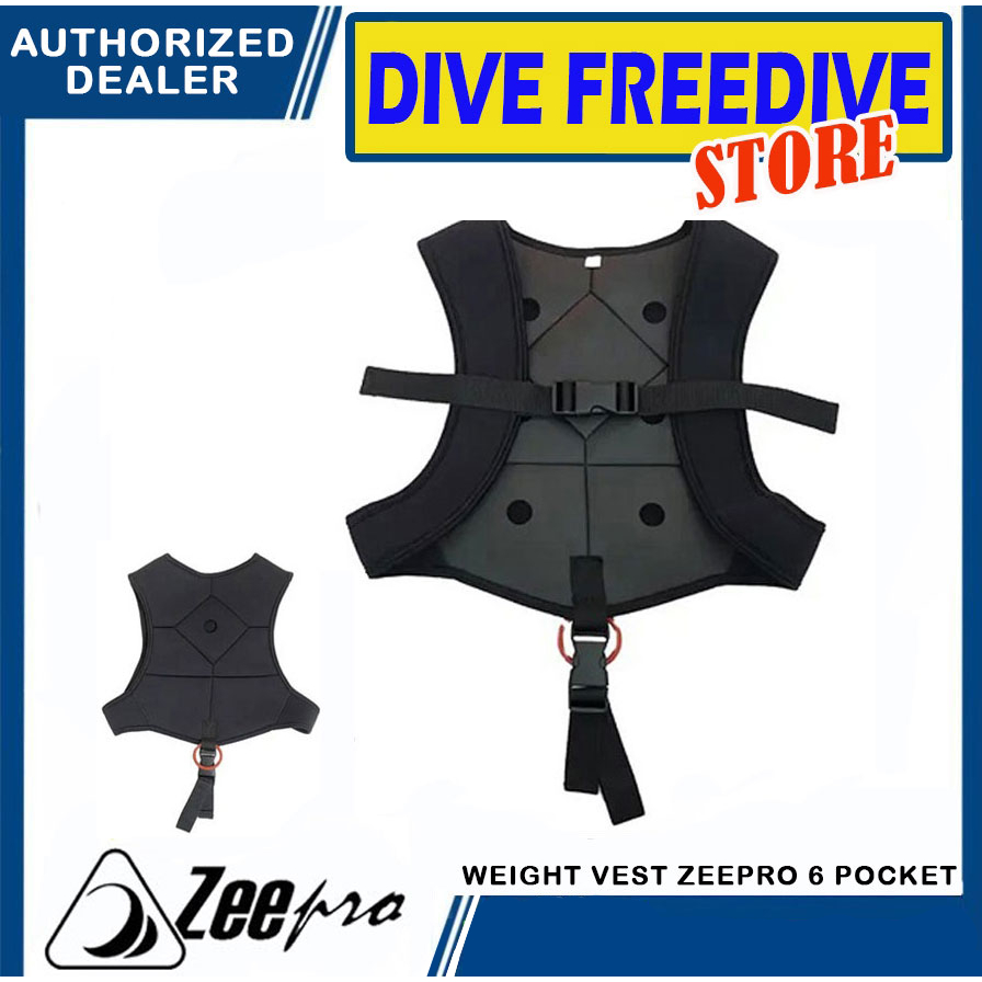 Weight Vest Zeepro 6 Pocket Quick Release Buckle Jacket Jaket Rompi Selam Scuba Diving Freediving Sp