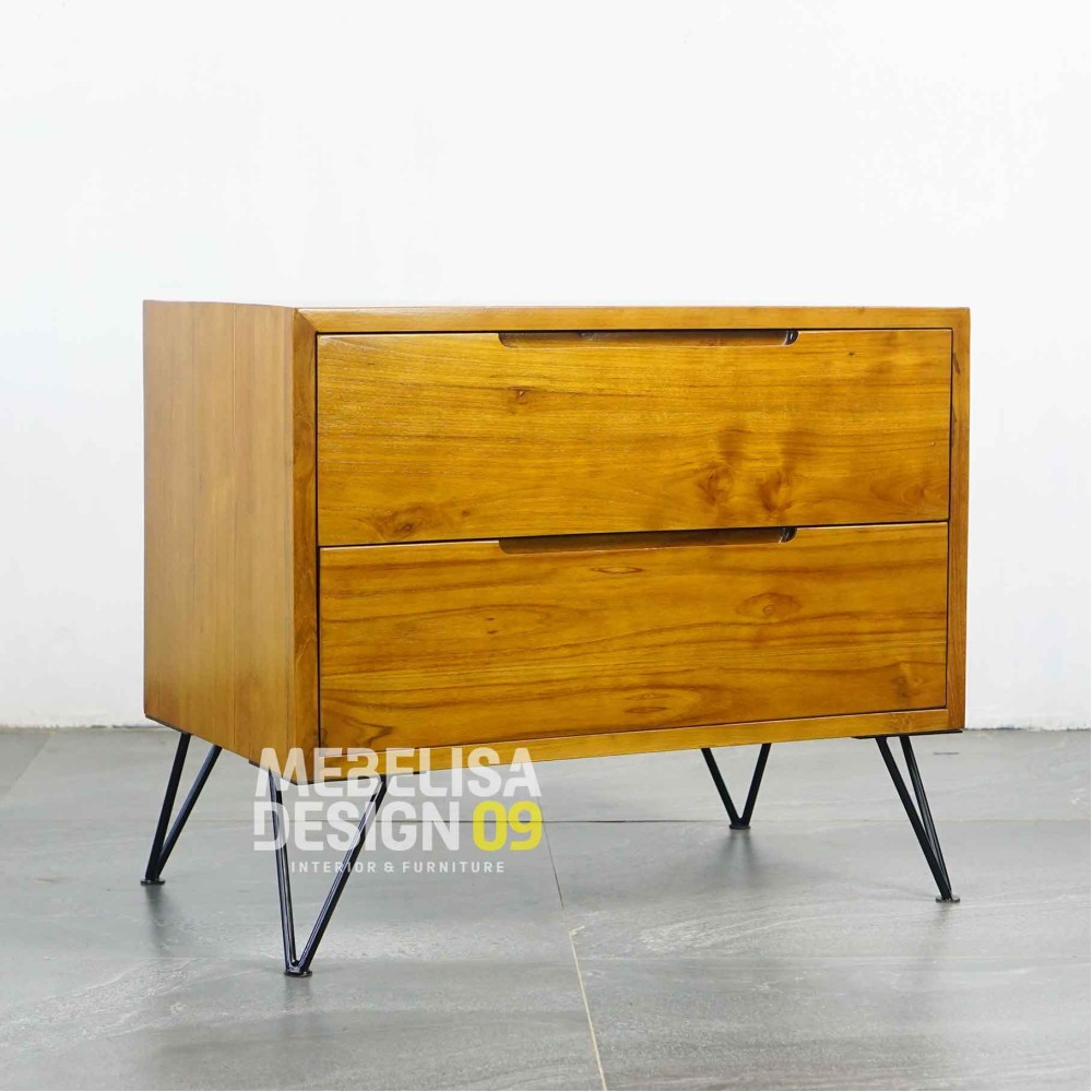 Meja Nakas Bedside Minimalis Industrial Kaki Besi