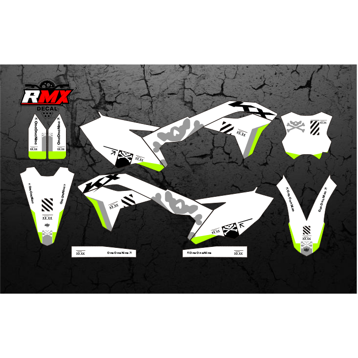 DECAL KX 250 F 2017 FULLBODY (011) DEKAL STIKER KX 250F KXF 2018 2019 2020 HITAM MERAH, KUNING, HIJA