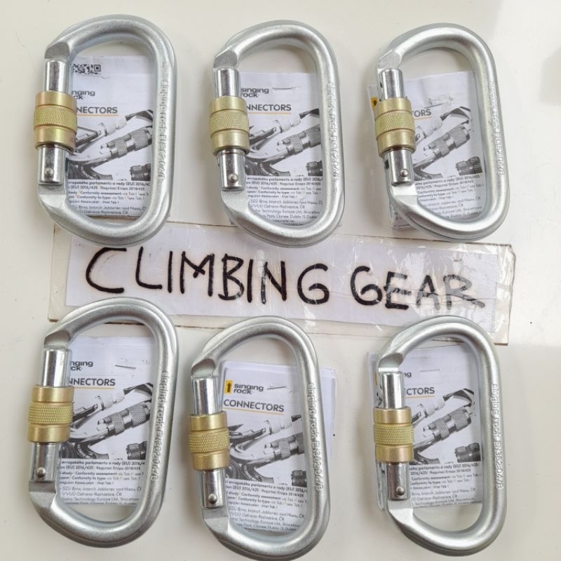 CARABINER BAJA SINGING ROCK STEEL OVAL SCREW KARABINER ROPE ACCESS CLIMBING RESCUE Bukan Petzl Oxan 