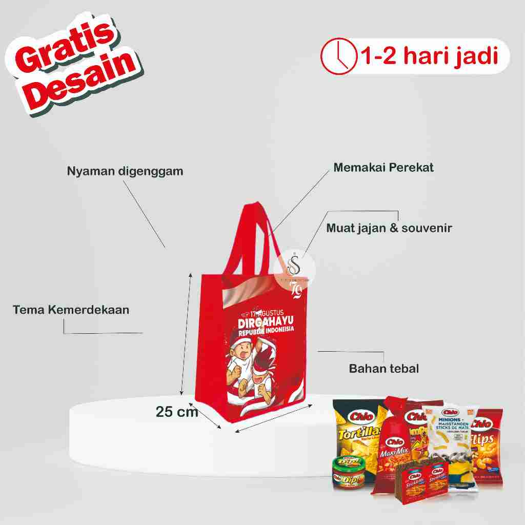 

Tas Hut Kemerdekaan/Tas Spesial Kemerdekaan/Tas Goodie Bag Kemerdekaan/Tas Custom/Custom Bag/Tas Hari Kemerdekaan