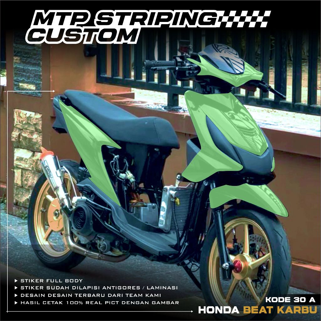 Decal Beat Karbu Full Body - Stiker Motor Beat Karbu Full Body - Decal Hologram Beat Karbu Variasi -