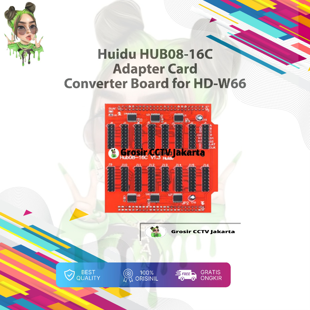 Huidu HUB08-16C Adapter Card HUB08 Converter Board HUB08-16 HD-W66