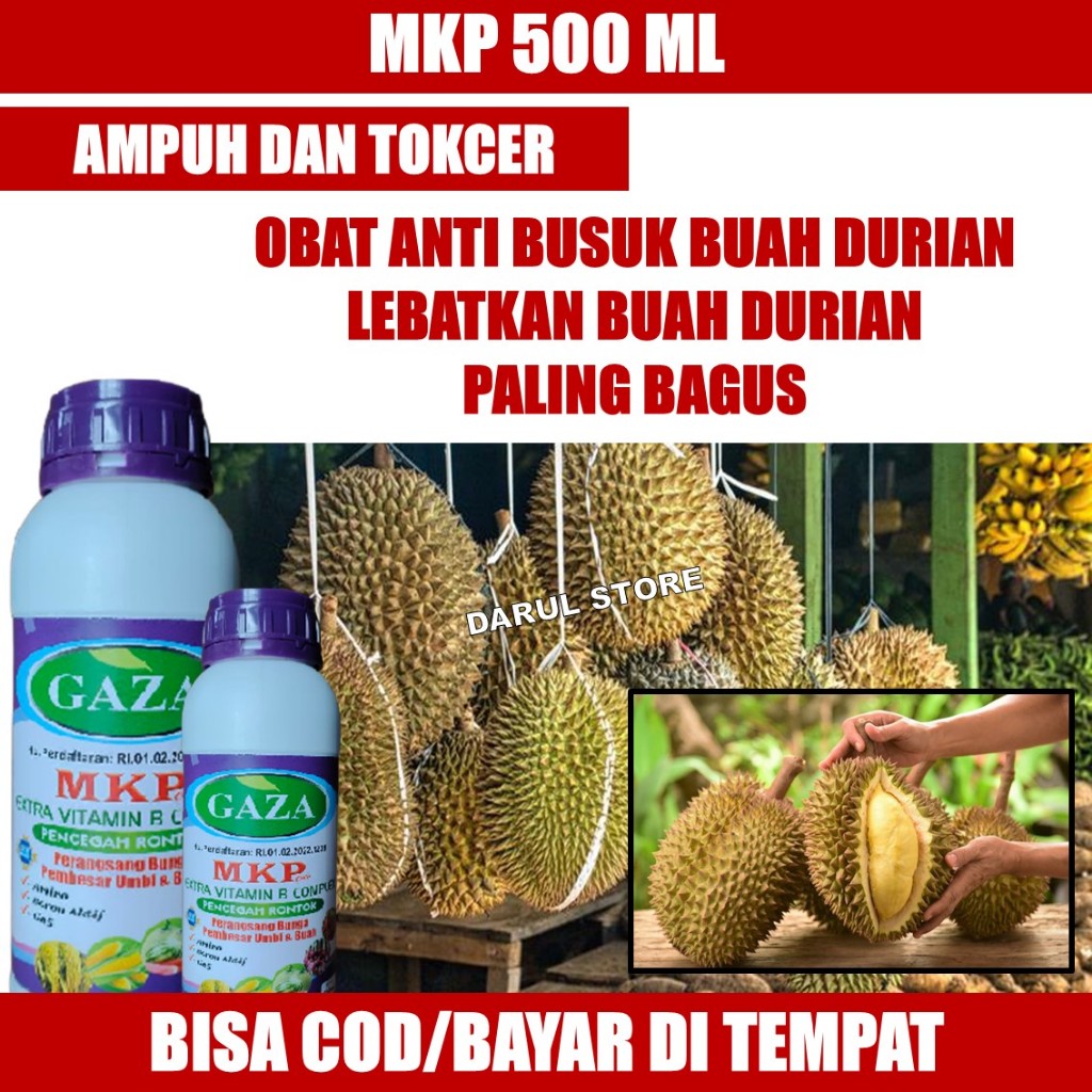OBAT PELEBAT TANAMAN DURIAN & Jenis Durian Lainnya MKP GAZA Cair Plus - Obat Penyubur Durian, Pupuk 