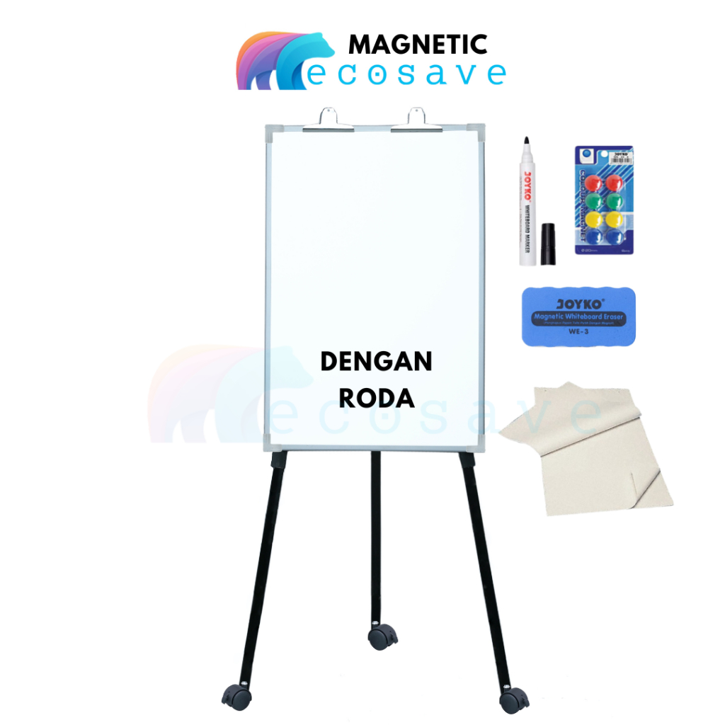 

Flipchart Roda Magnetic Flip Chart Whiteboard Standing Portable Papan Presentasi White Board Magnetik Portabel 3 Kaki Beroda 60x90 70x100 75x100 90x120 cm