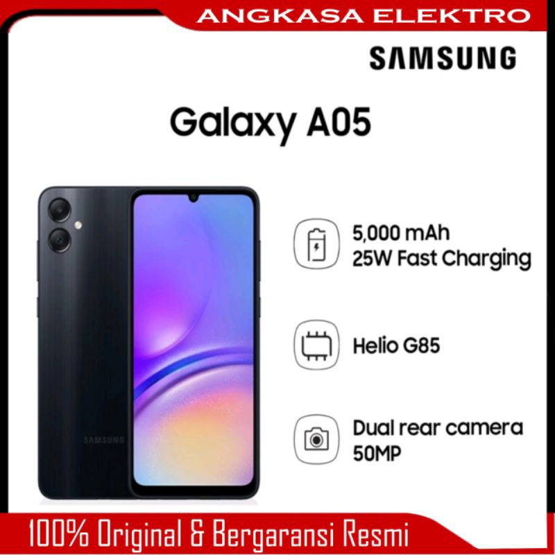 HP SAMSUNG A05 Ram 6/128GB Free Charger - Batere 5000 mah - Garansi Resmi 1 Tahun