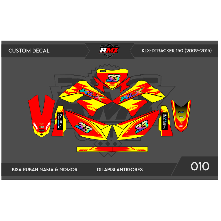 DECAL STICKER KLX 150 S/L (010) DEKAL STIKER DTRACKER 150 LAMA FULLBODY 2009 2010 2011 2012 2013 201