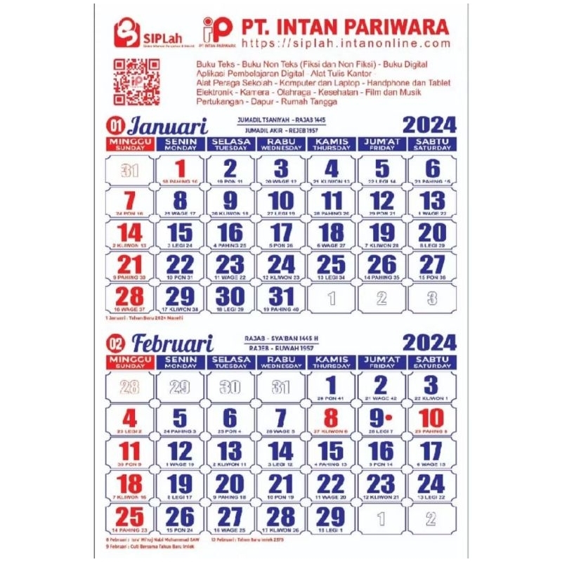 

Kalender dwibulan 2025 + cetak