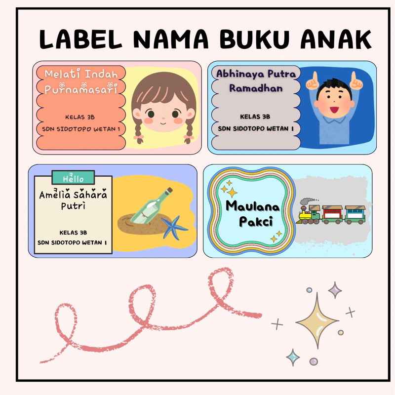 

Custom Label Nama untuk Buku Anak Isi 44Pcs