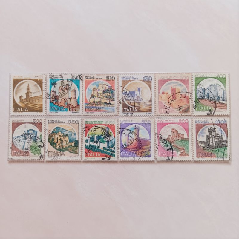 

(AB) Perangko Italia 1980 - 1994 Castles Set 12 pcs Used