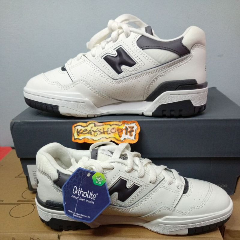 Sepatu New balance NB 550 white/grey women casual shoes original(material kulit sapi asli)