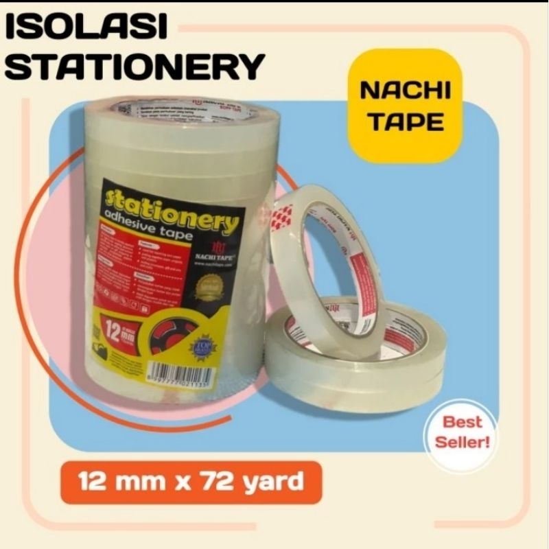 

Isolasi Nachi Tape 12 mm x 72 yard Bening