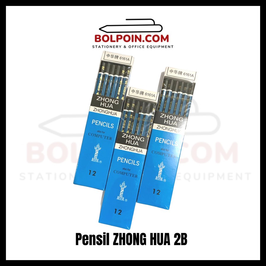 

Pensil 2B ZHONG HUA Original Pensil Tulis Komputer 1 pak isi 12pcs