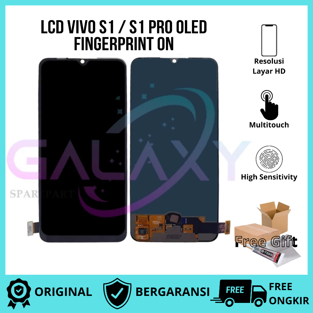LCD TOUCHSCREEN VIVO S1 / S1 PRO FINGERPRINT ON OLED ORIGINAL PRODUK BERGARANSI FREE DUS + LEM