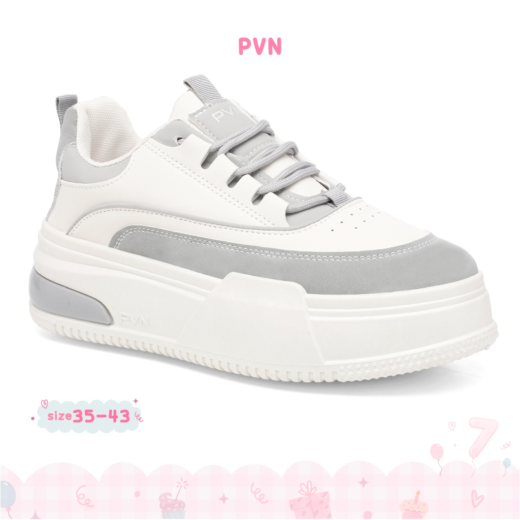 PVN Jeno Sepatu Sneakers Wanita Shoes Grey 438