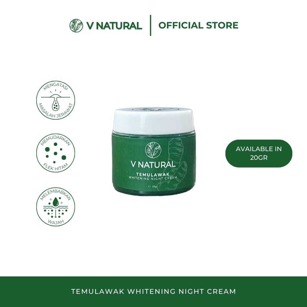 [BPOM HALAL] VNatural / V Natural Night Cream/Krim Malam Temulawak 20gr (official-100% original)
