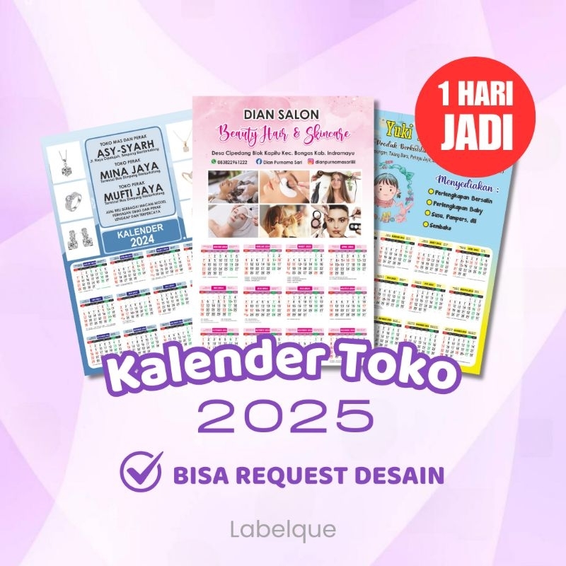 

1 HARI JADI - Cetak Kalender Dinding Custom Foto 2025 Kalender Toko, Perusahaan, Sekolah, Pesantren, Pilkada