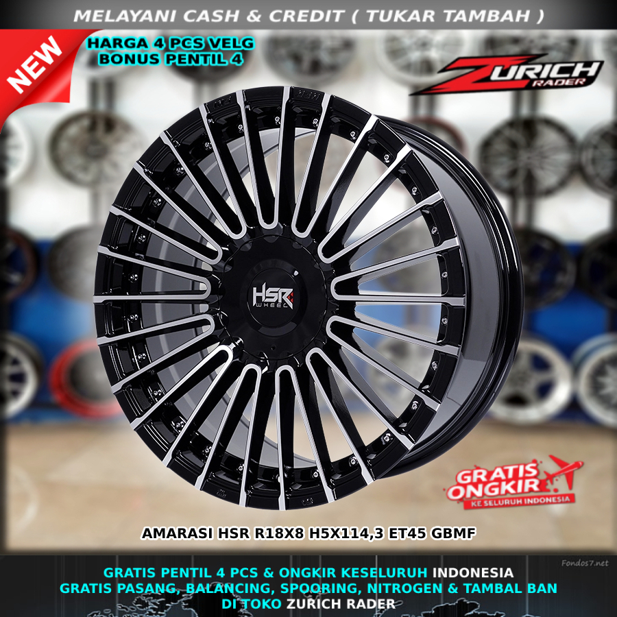 Velg Mobil Hrv Sportage Sorento Biante Creta Ring 18 Pelek Hsr Wheel Amarasi Black Polis