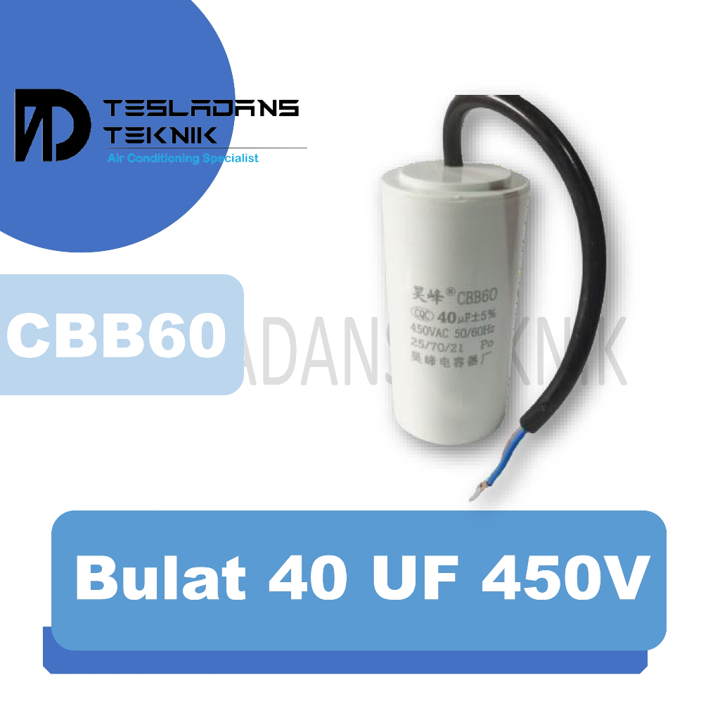 KAPASITOR 40 UF 450V CBB60 BULAT CAPACITOR CBB60 40 MIKRO 450 VOLT