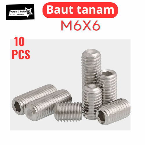 10Pcs Baut Tanam L M6x6 Mur nanas Insert Nut Stainless 304 headless