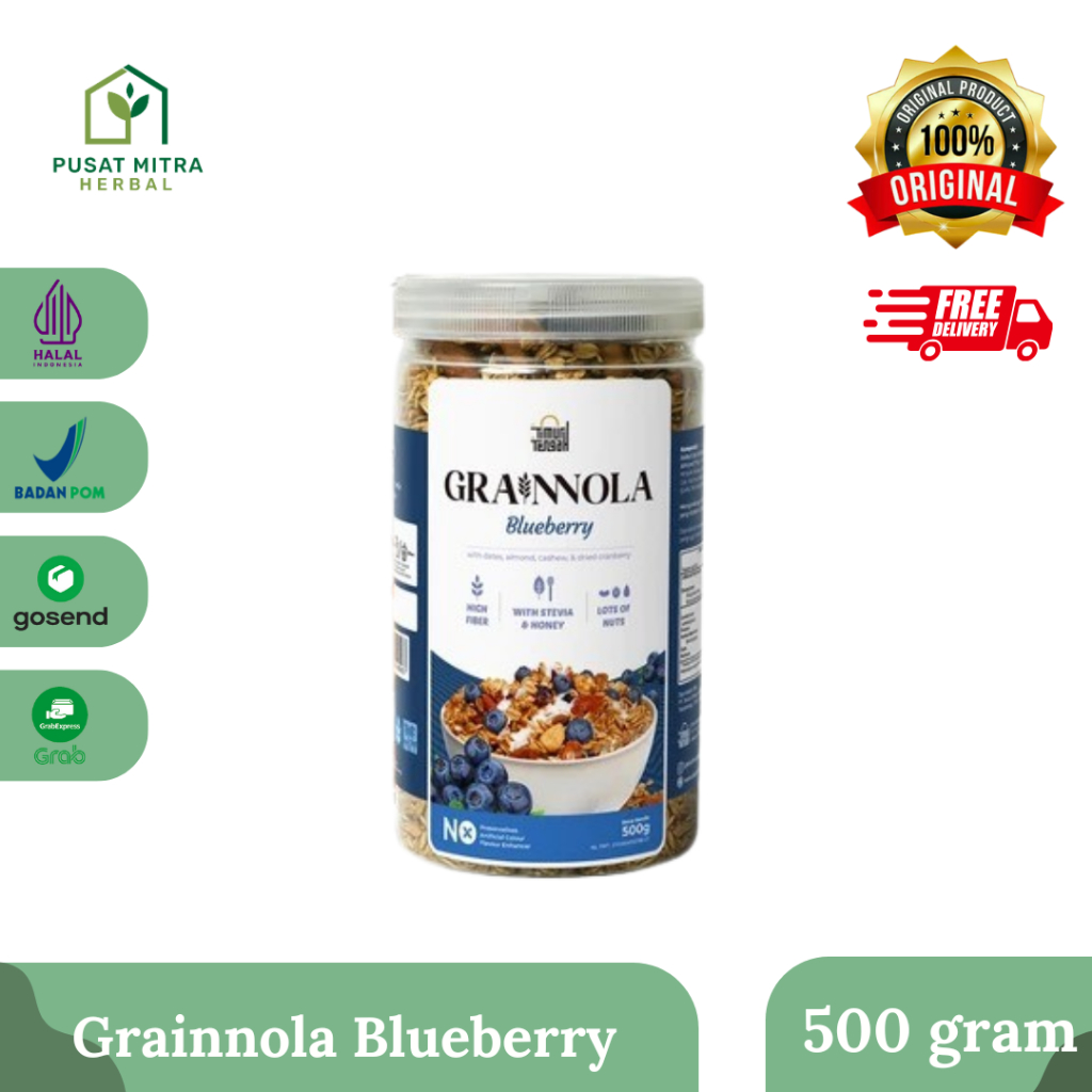 

Grainnola Cereal Honey Blueberry 500 gram | Sereal Sehat | Cemilan Sehat
