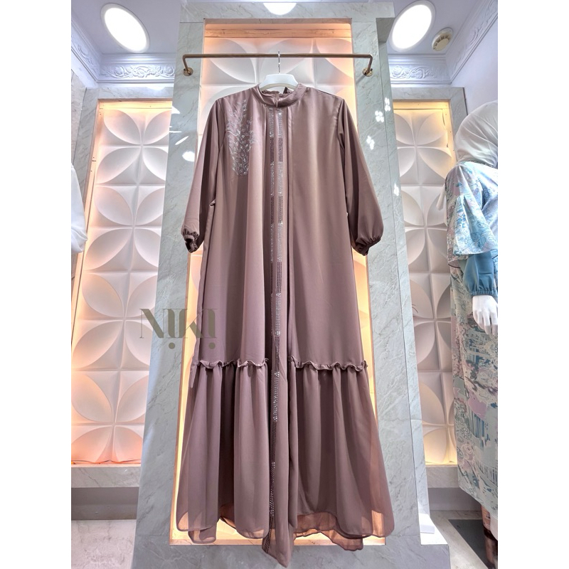 Gamis Ceruty Babydoll Payet | Gamis Tirai Payet | Dress payet Kondangan