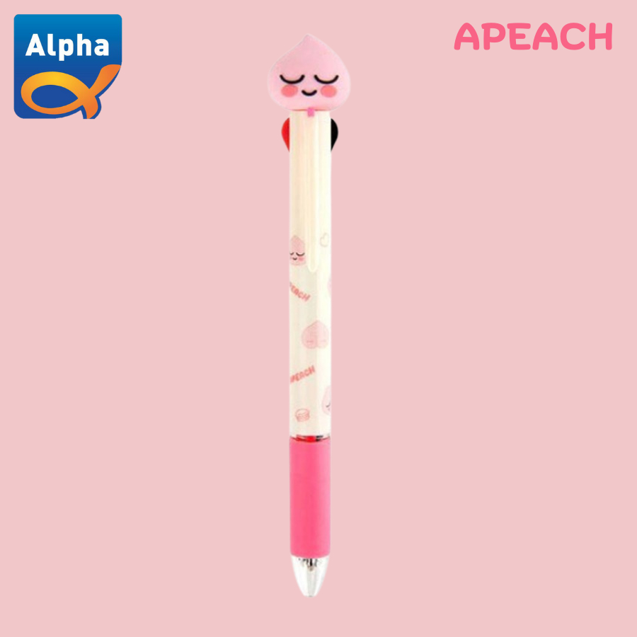 

[Kakao Friends] Figure 4 Colors Oil-Based Pen - Apeach / Pulpen 4 Warna - Apeach