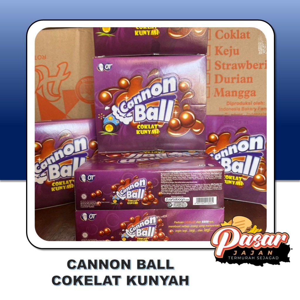 

Cannon Ball Cokelat Kunyah Isi 24pcs x 5,4gr