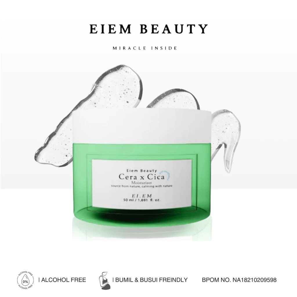 Eiem Beauty Cera X Cica Moisturizer 50gr | BPOM | moisturizer kulit berjerawat