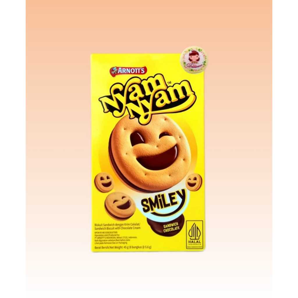 

.Nyam Nyam Smiley Biscuit Sandwich Chocolate 45gr (scp)