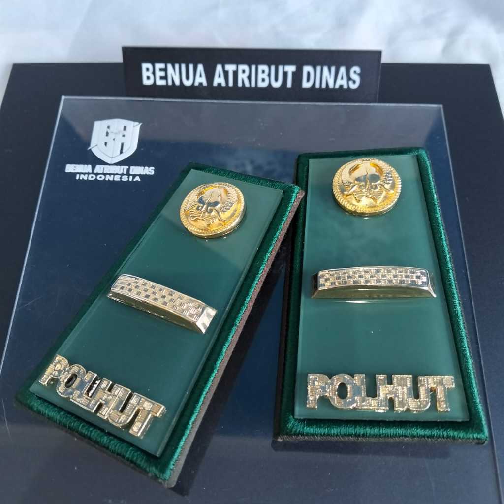 TANDA PANGKAT PDH POLHUT/POLISI HUTAN GOL 3A/3B/3C KAIN AKRILIK HIJAU