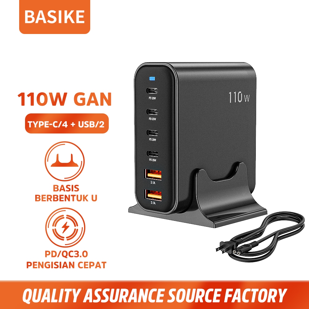 BASIKE Charger iPhone Fast Charging Type C 120W 6-in-1 for Mobile Computer PC Laptop iPad Universal