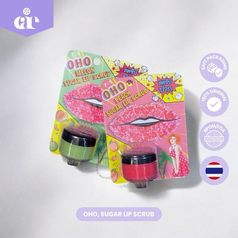 OHO SUGAR LIP SCRUB PEACH & MELON SCRUB BIBIR LIP 30g