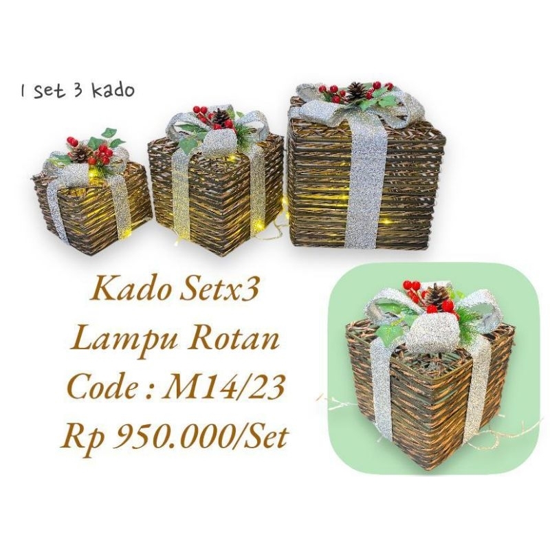 

Panjangan Set Kado Natal Rotan Isi 3 LED