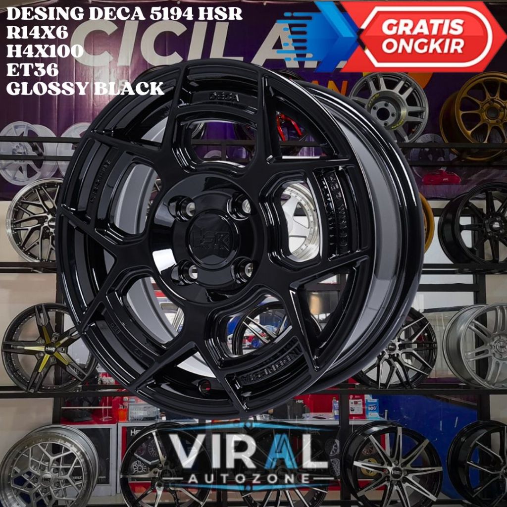 Velg Mobil DATSUN , KARIMUN , PICANTO , BRIO , HSR DESING DECA RING 14 R14
