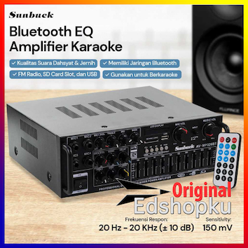 Alat Audio Bluetooth EQ Amplifier Rumah Masjid Karaoke Radio FM USB SD Card Remote