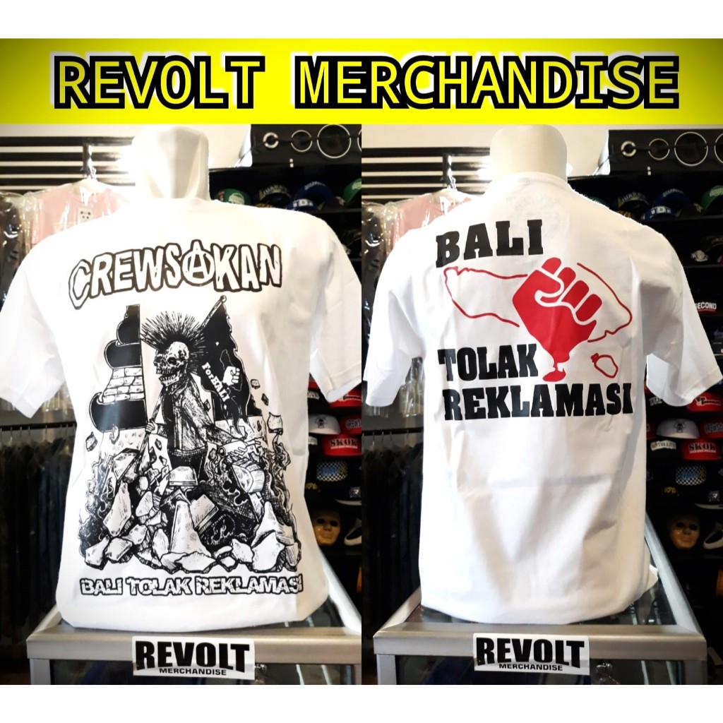 T-shirt CREWSAKAN (BALI TOLAK REKLAMASI), kaos crewsakan, kaos band, kaos punk, revolt merchandise