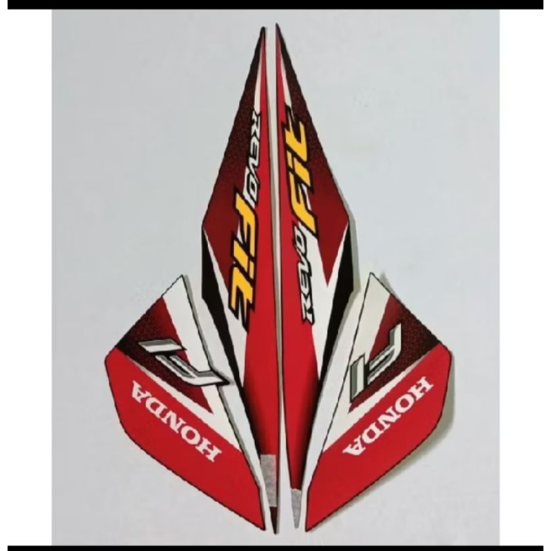 stiker striping lis bodi motor revo fit tahun 2021 warna hitam merah
