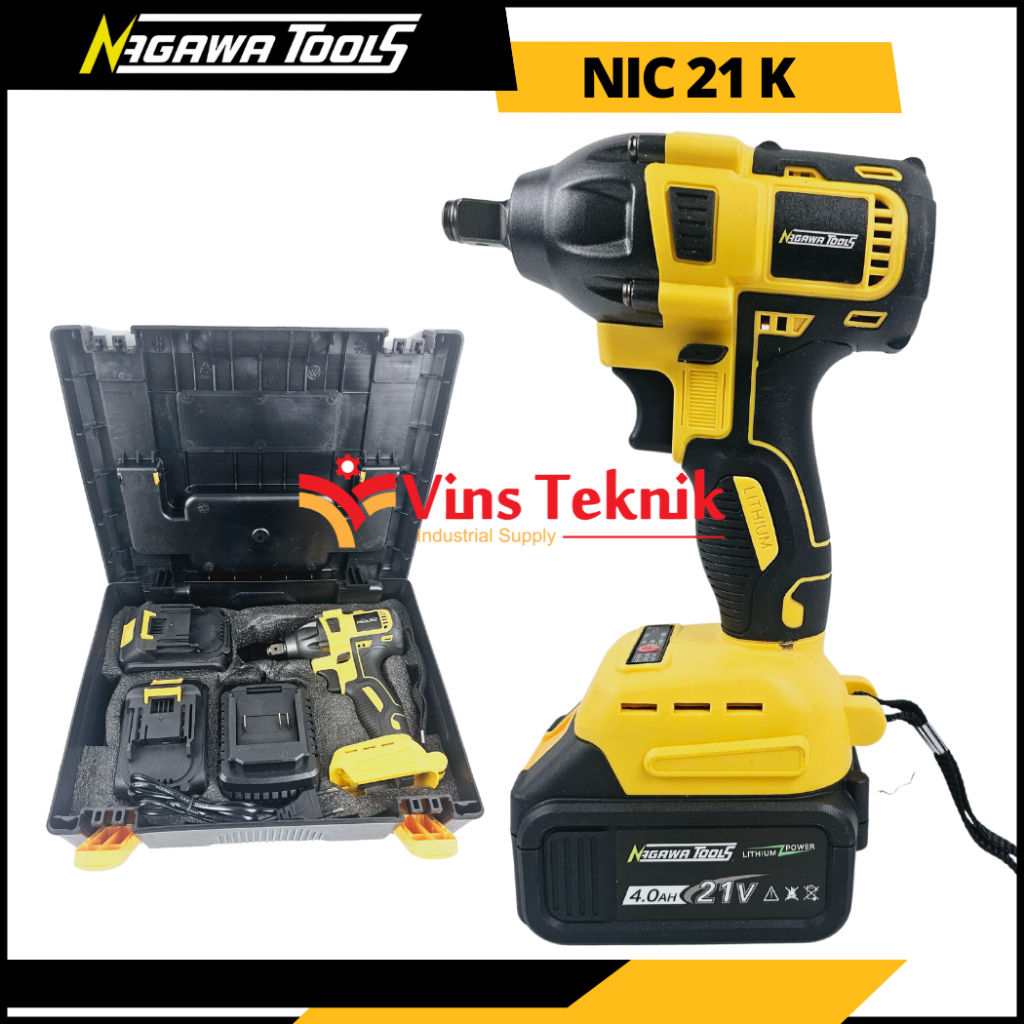 Brushless Impact Wrench 21V Mesin Impact Pembuka Baut Nagawa NIC21K NIC 21