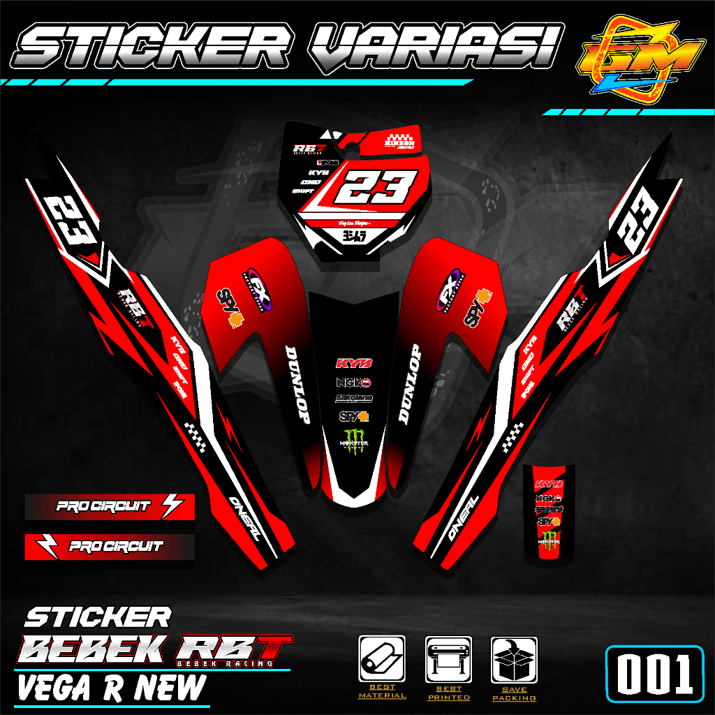 Sticker Custom RBT VEGA R NEW BEBEK MODIF SUPERMOTO MOTOR TRABAS 001