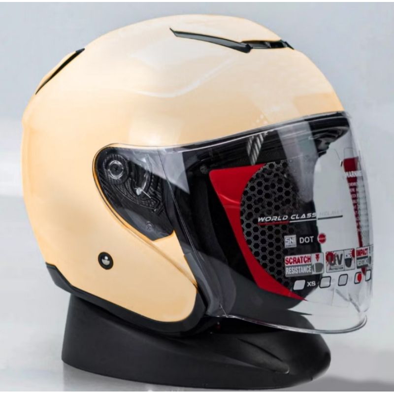 KYT - helm Kyoto original 100% SNI bonus stiker kyt, warna merah hitam