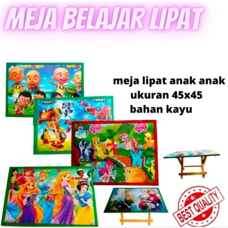 MEJA BELAJAR LIPAT KAYU KECIL KARAKTER