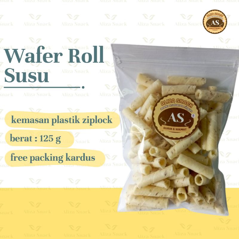

AlizaSnack Wafer Roll Rasa susu,,wafer manis,wafer harum