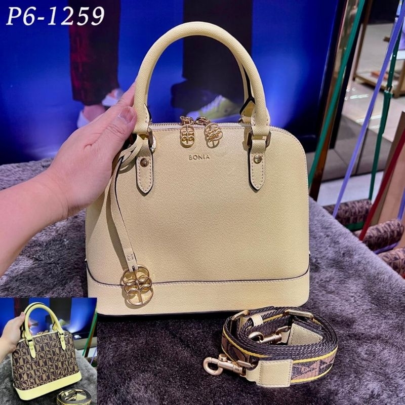 Bonia Original alma leather mix monogram kuning ONLY.