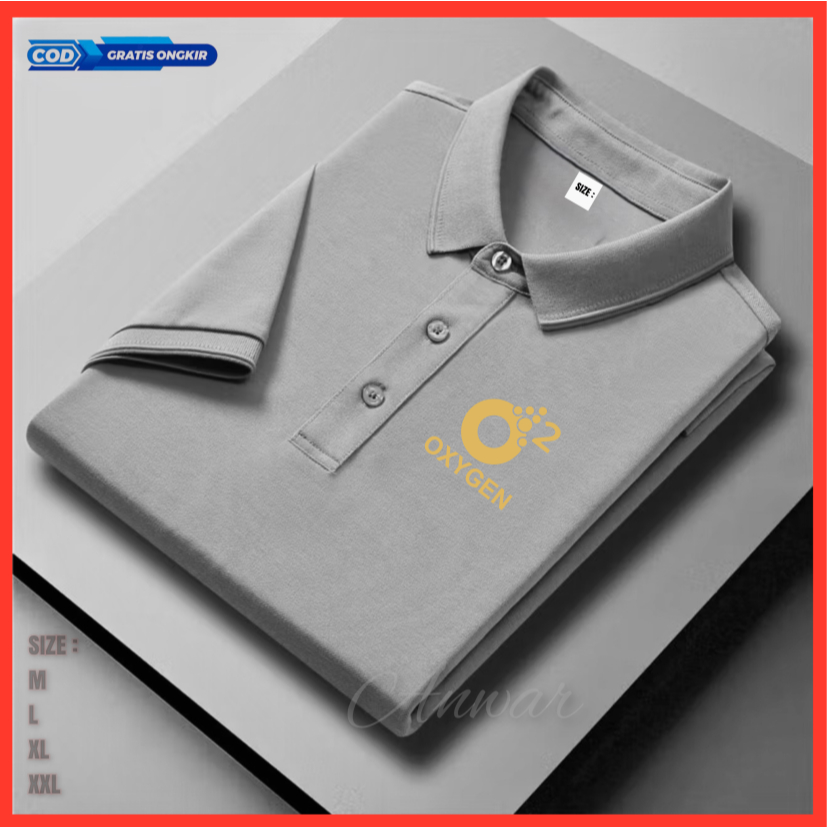 Baju Polo Oxigen Pakaian Pria Wanita Kaos Distro Keren Atasan Casual T-Shirt Terbaru Katun Premium